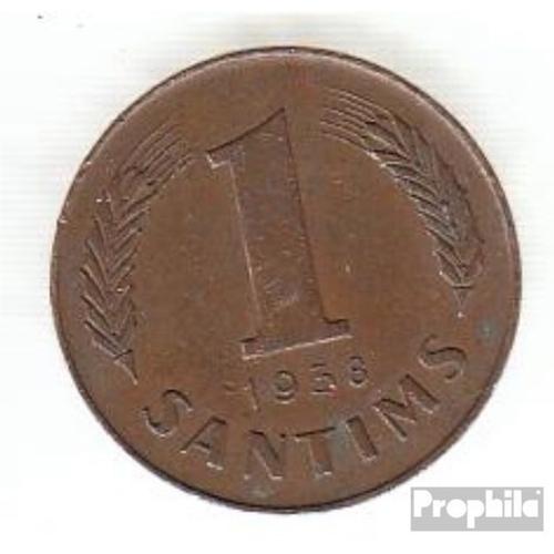 Lettonie Km-No. : 10 1938 Très Déjà Bronze 1938 1 Santims Crest (9157962
