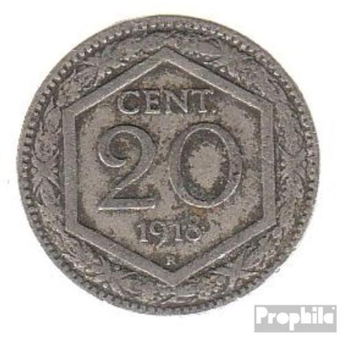 Italie Km-No. : 58 1919 Stgl./Unzirkuliert Cuivre-Nickel 1919 20 Centesimi Crest, Überprägung De