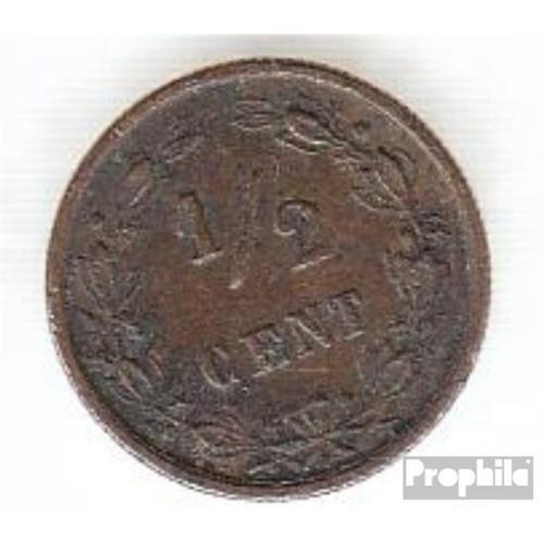 Pays-Bas Km-No. : 109 1884 Très Déjà Bronze 1884 1/2 Cent Couronné Lion