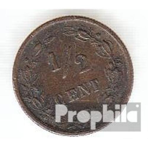 Pays-Bas Km-No. : 109 1891 Bronze Très Très Beau 1891 1/2 Cent Couronné Lion