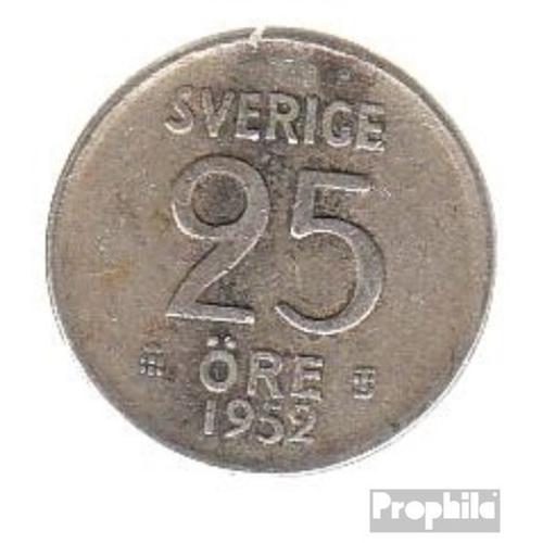 Suède Km-No. : 824 1955 Argent Très Très Beau 1955 25 Öre Couronne