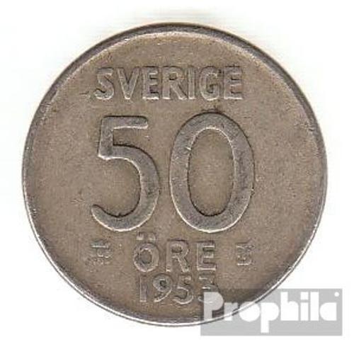 Suède Km-No. : 825 1956 Argent Très Très Beau 1956 50 Öre Couronne