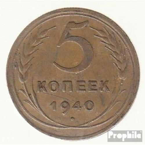 Union Soviétique Km-No. : 108 1939 Très Déjà Aluminium-Bronze 1939 5 Kopeken Crest