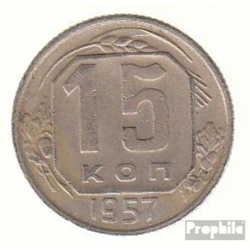 Union Soviétique Km-No. : 124 1957 Très Déjà Cuivre-Nickel 1957 15 Kopeken Crest