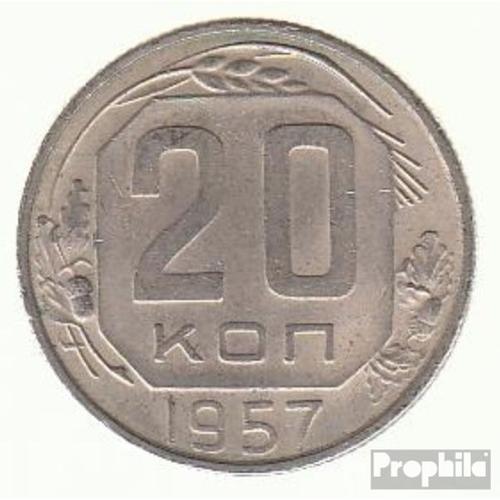 Union Soviétique Km-No. : 125 1957 Très Déjà Cuivre-Nickel 1957 20 Kopeken Crest