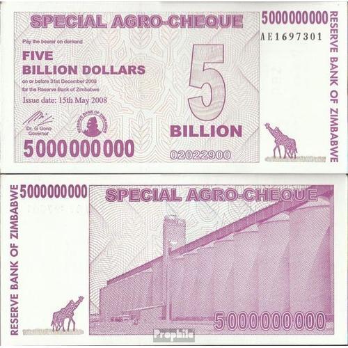 Zimbabwe Pick-No: 61 Neuf 2008 5 Billion Dolaire
