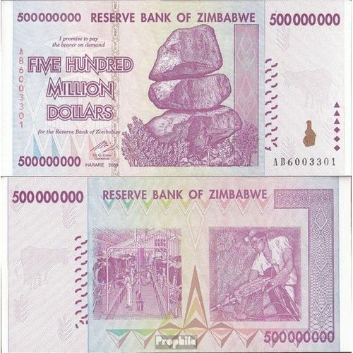 Zimbabwe Pick-No: 82 Neuf 2008 500 M. Dollars