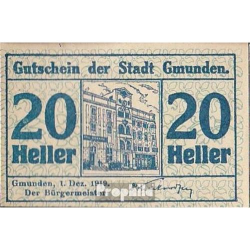 Gmunden Argent De Nécessité Le Ville Gmunden Neuf 1919 20 Lumineux