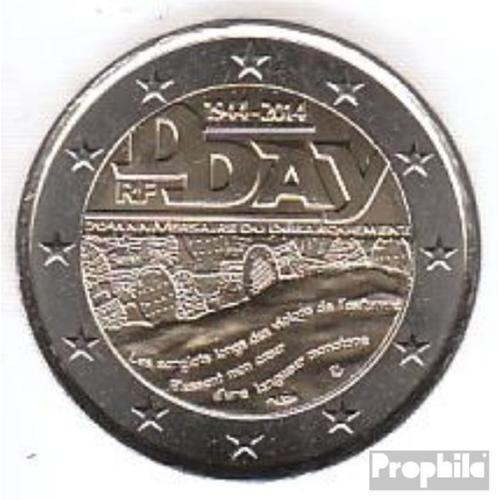 France 2014 Édition: 3 M. Fleur De Coin 2014 2 Euro 70 Années D-Day
