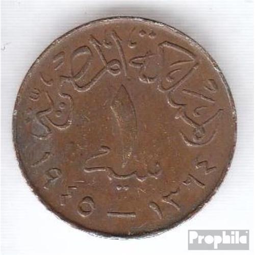 Égypte Km-No. : 358 1945 Bronze Très Très Beau 1945 1 Millieme Farouk