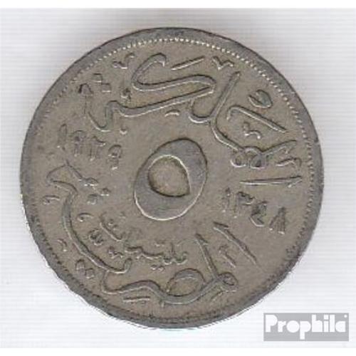 Égypte Km-No. : 346 1929 Cuivre-Nickel Très Très Beau 1929 5 Milliemes Fuad Je.