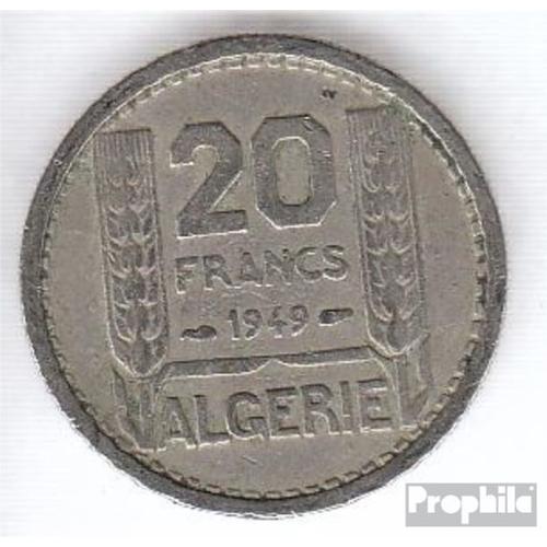 Algérie Km-No. : 91 1949 Cuivre-Nickel Très Très Beau 1949 20 De Francs Laureate