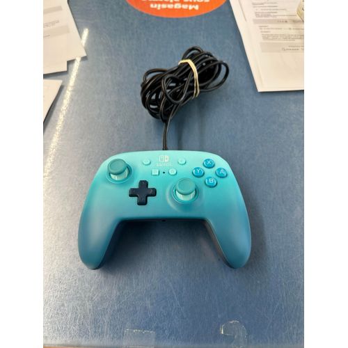 Manette Switch Power À Filaire Bleu Avec Palette