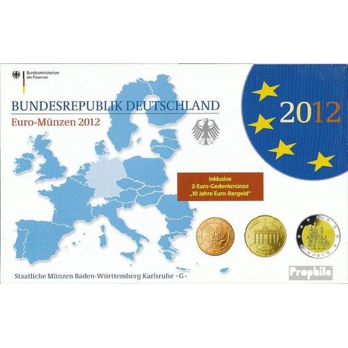 Rfa (Fr.Allemagne) 2012 G Polierte Plaque Officiel Kursmünzensatz 2012 Euro-Après Enquête