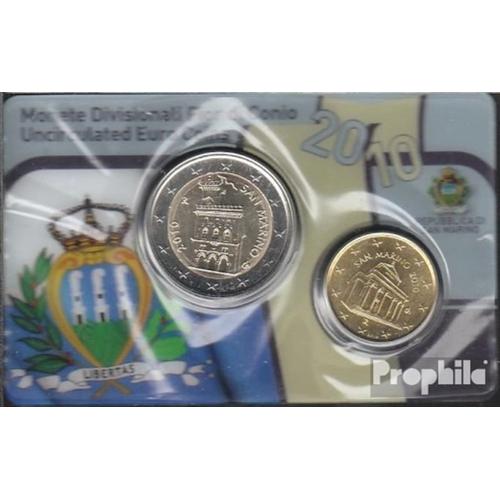 San Marin 2010 Stgl./Unzirkuliert Officiel Mini Kursmünzensatz 2010 Euro-Folder 10 Cent + 2 Euro
