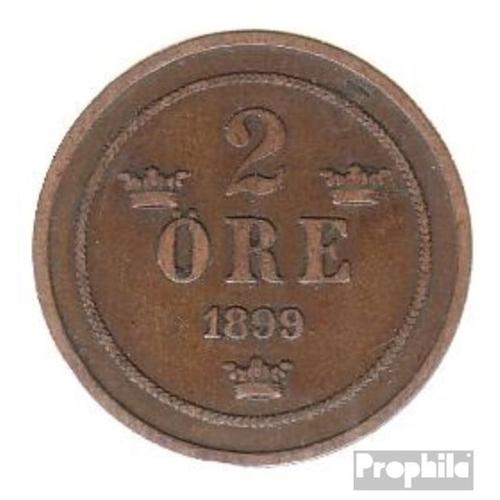 Suède Km-No. : 746 1884 Très Déjà Bronze 1884 2 Öre Gekröntes Monogramme