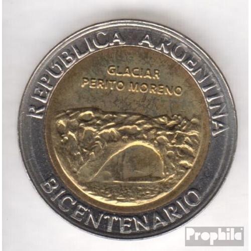 Argentine Km-No. : 160 2010 Stgl./Unzirkuliert Bi-Metallic Aluminium-Bronze 2010 1 Peso Glaciar Perito Moreno