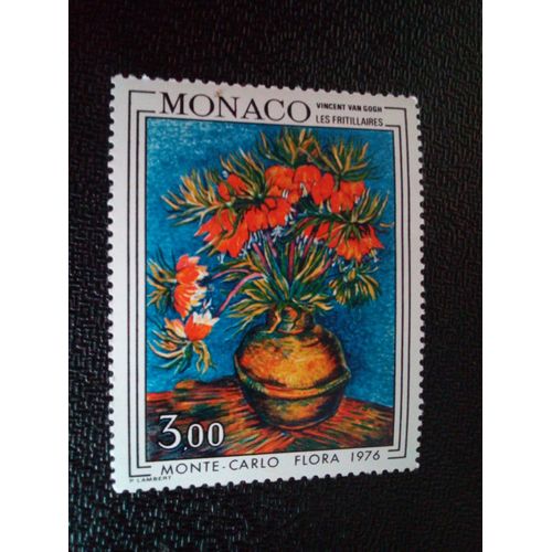 Timbre Monaco Yt 1056 Couronne Impériale Dans Un Vase En Cuivre; Par Vincent Van Gogh 1976 ( 021104 )