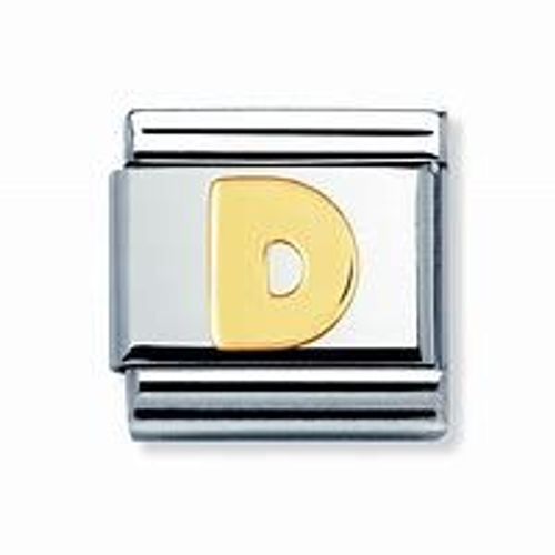 Maillon Nomination "D" Acier Et Or Jaune 18k