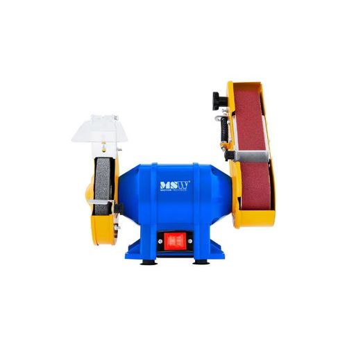 2 en 1 Ponceuse à Bande Touret à Meuler Mixte Meuleuse Établie Ruban Outillage Professionnel