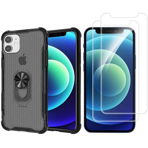 Coque Résistante Avec Béquille + 2 Films En Verre Trempé Anti Casse Écran Pour Iphone 12 Mini [Novago®]