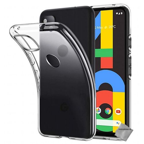 Housse Etui Coque Silicone Gel Fine Google Pixel 4a 4g + Verre Trempe - Transparent Tpu