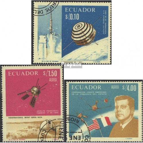 Équateur 1283-1285 Oblitéré 1966 Recherche Spatiale