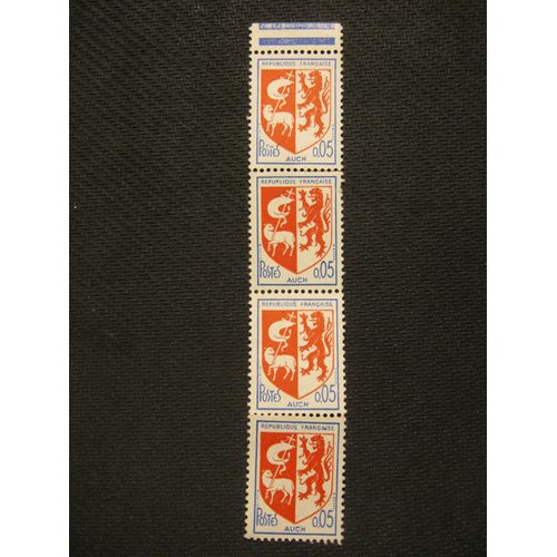 Bande De 4 Timbres "Armoiries Auch" 1966 - Y&t N° 1468