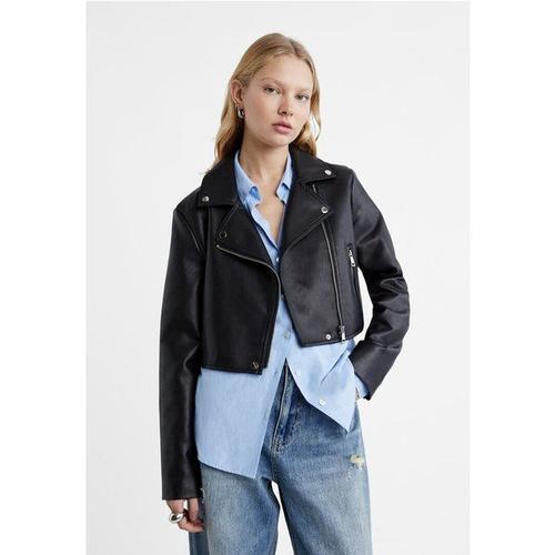 Blouson Motard Cropped En Similicuir Xl