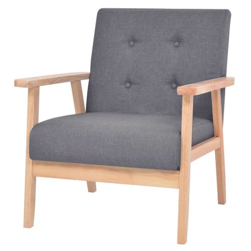 Fauteuil Chaise Siège Lounge Design Club Sofa Salon Tissu Gris Foncé Helloshop26 1102117/3
