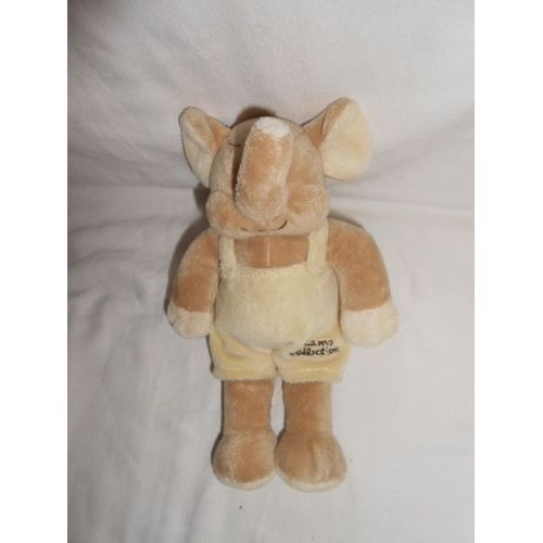 Doudou Éléphant By Tiamo Collection Charly Et Cie Salopette Shirt Creme Ecru Beige Jaune 22cm Bille Dans Le Corps