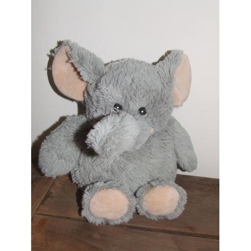 Elephant Gris Bouillotte Intelex Doudou Peluche 30 Cm