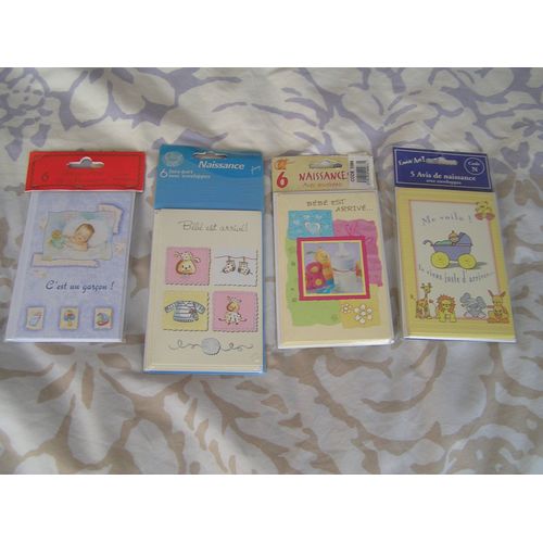 4 Pochettes De Faire-Part De Naissance