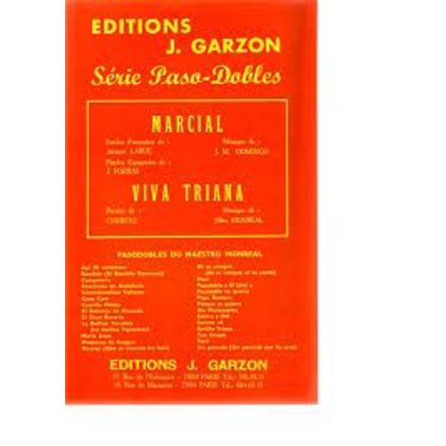 Editions Garzon - Serie Paso Dobles - Marcial - Viva Triana
