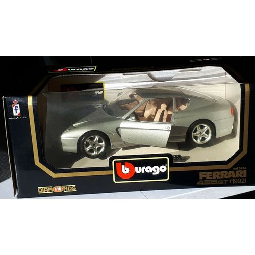 Ferrari 456 Gt ( 1992 ) Gris Métallisé - Métal 1/18ème Burago Made In Italie-Burago