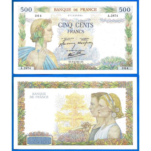 France 500 Francs 1941 8 Mai Grand Billet La Paix Frc Frcs Frs Europe