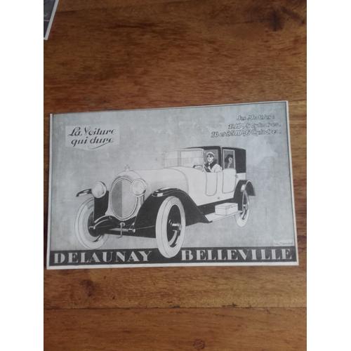 Publicité Années 1910 Automobiles Delaunay Belleville