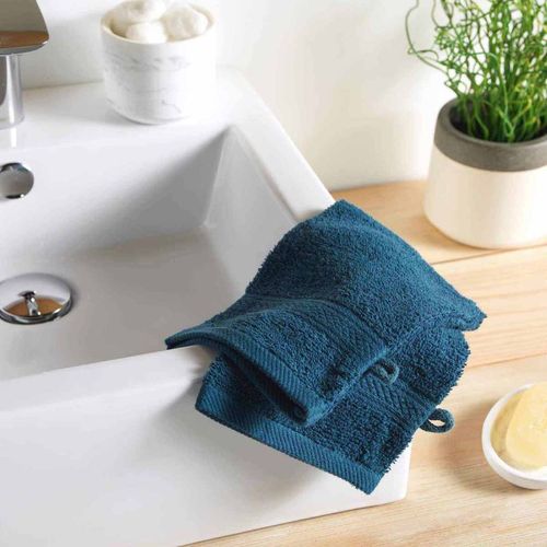 Lot De 2 Gants De Toilette "Colors" 15x21cm Bleu Nuit