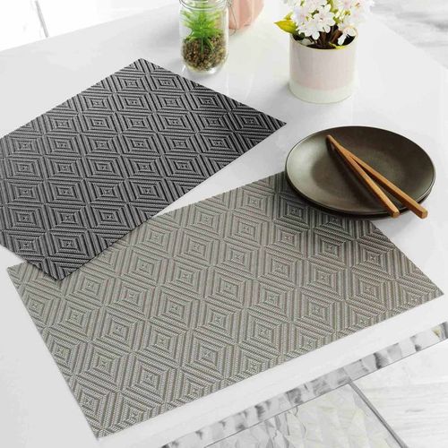 Set De Table "Hypnoz" 30x45cm Taupe & Blanc