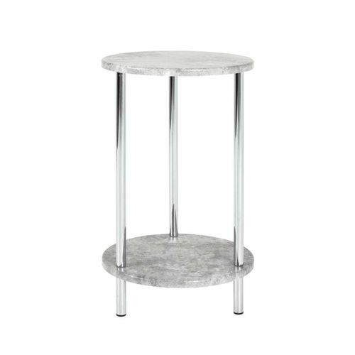Paris Prix - Table D'appoint Ronde Effet Béton "Miguel" 50cm Gris