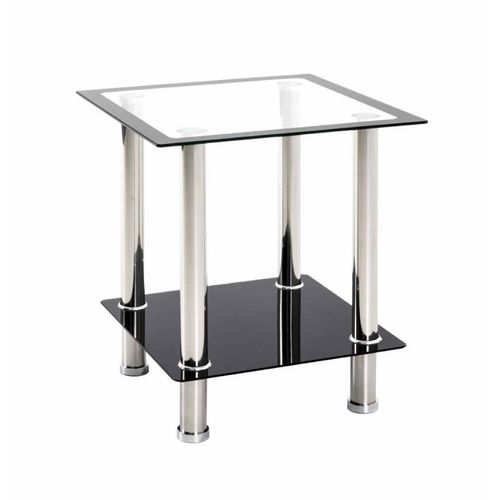 Paris Prix - Table D'appoint En Verre "Sacha" 46cm Noir