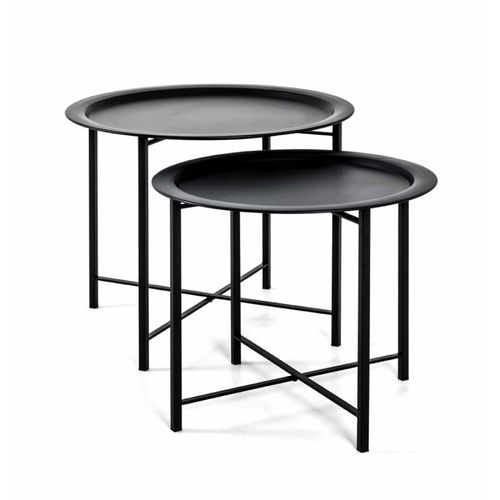 Paris Prix - Lot De 2 Tables D'appoint Design "Gabin" 62cm Noir