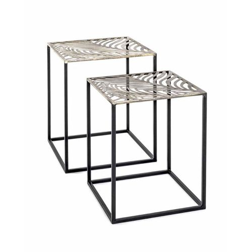 Paris Prix - Lot De 2 Tables D'appoint Carrées "Aglae" 50cm Bronze