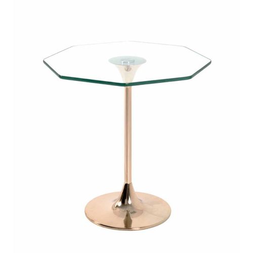 Paris Prix - Table D'appoint Design En Verre "Lya" 47cm Or