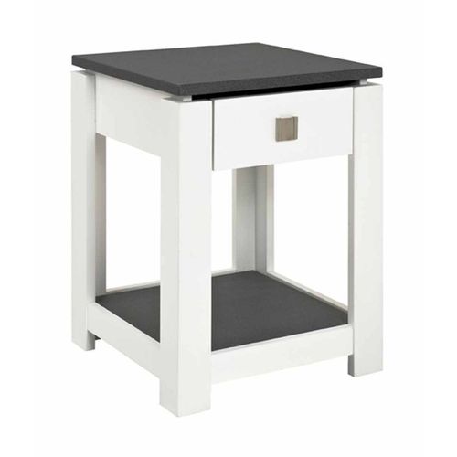 Paris Prix - Console Design 1 Tiroir "Granit" 55cm Blanc