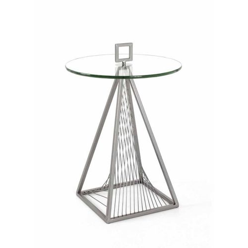 Paris Prix - Table D'appoint Design Ronde "Vnik" 57cm Gris