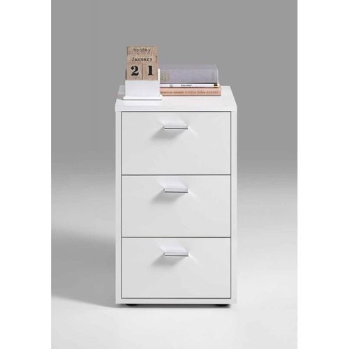 Paris Prix - Table De Chevet 3 Tiroirs Design "Gania" 62cm Blanc