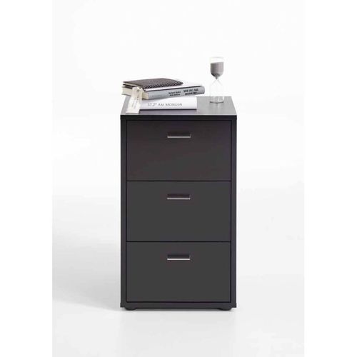 Paris Prix - Table De Chevet 3 Tiroirs Design "Gania" 62cm Noir