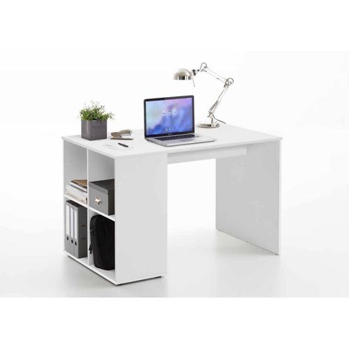 Paris Prix - Bureau & Étagère Design "Trent" 117cm Blanc