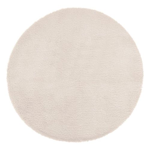 Tapis Rond Imitation Fourrure "Doucea" 80cm Ivoire